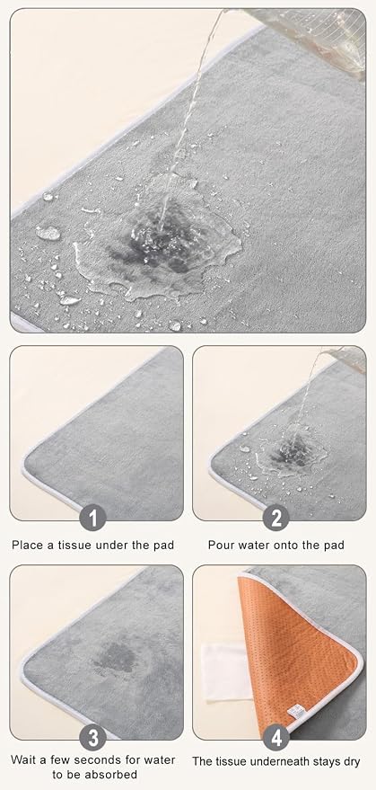 2 Pack Guinea Pig Fleece Cage Liners, 48" x 32" Washable Guinea Pig Pee Pads, Reusable Super Absorbent Non-Slip Training Mat Bedding for Small Animals - Hamster, Rabbit, Chinchilla, Rat (Gray)