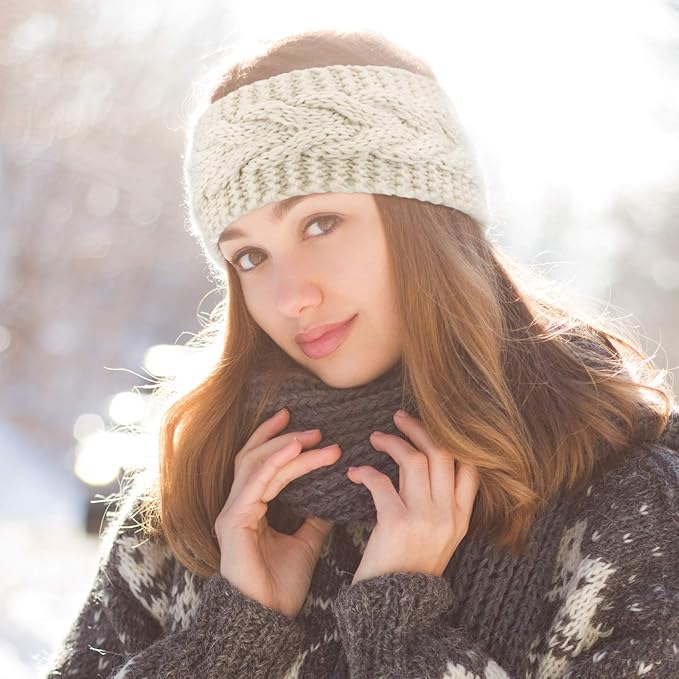 DRESHOW Winter Knit Chunky Headbands for Women Crochet Turban Knitted Ear Warmer Fashion Head Wrap 6 Pack
