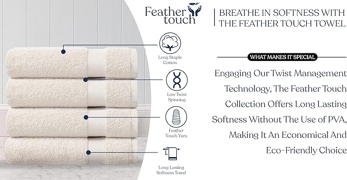 Delara Organic Cotton Luxuriously Plush Bath Sheet Pack of 4 | GOTS & OEKO-TEX Certified | Premium Hotel Quality Towels | Feather Touch Technology|650 GSM Long Staple|Soft, Quick Dry & Ultra-Absorbent