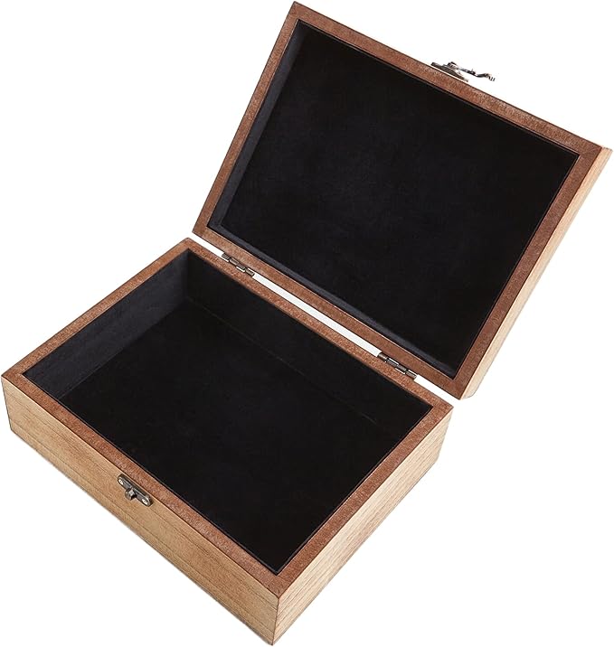 Let's Make Memories Personalized Wooden Keepsake Box With Hinged Lid - Wood Memento Box - Decorative Storage - Home Decor - For Couples, Wedding, Newlyweds - Laser Engraved - You & Me
