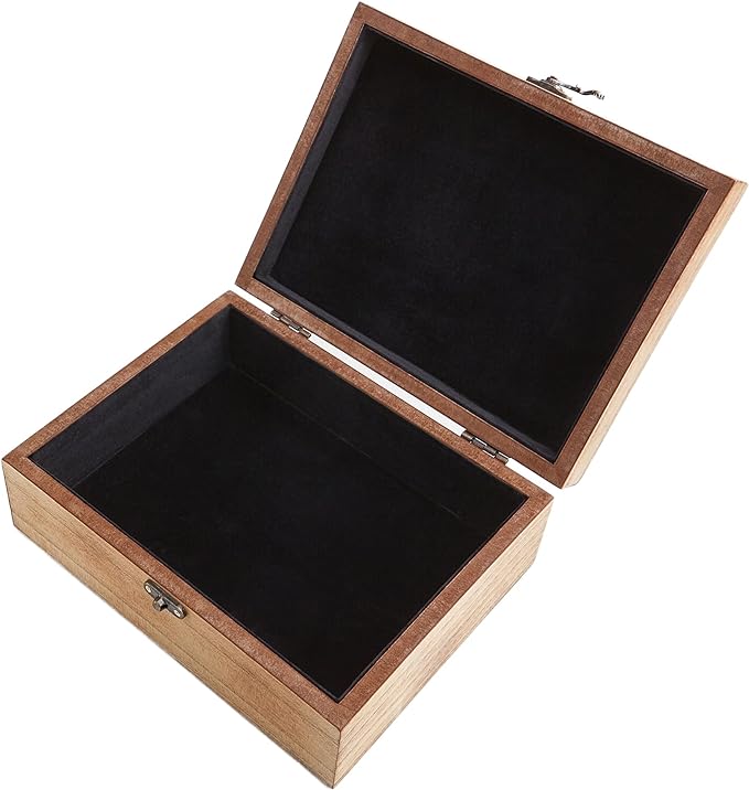 Let's Make Memories Personalized Wooden Keepsake Box With Hinged Lid - Wood Memento Box - Decorative Storage - Home Decor - For Couples, Wedding, Newlyweds - Laser Engraved - Story of Us