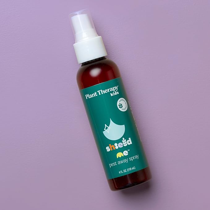 Plant Therapy Kids Shield Me Pests Away Spray 8 oz Naturally Repels Outdoor Annoyances, Great for Camping & Outdoor Get Togethers, Easy & Ready to Use, with Skin-Soothing Aloe & Refreshing Citronella