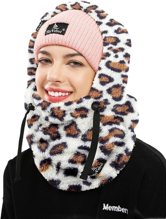Shy Velvet Balaclava Wind-Resistant Winter Face Mask,Fleece Ski Mask for Men and Women,Warm Face Cover Hat Cap Scarf