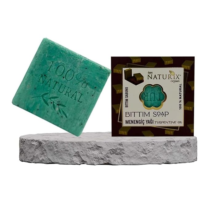 Organic Bar Soap Moisturizing Soap Made from Natural Oil | Hair Hand Face Body Bath Wash | Skin Care Cleanser Shampoo (Bıttım and Terebinth Oil)