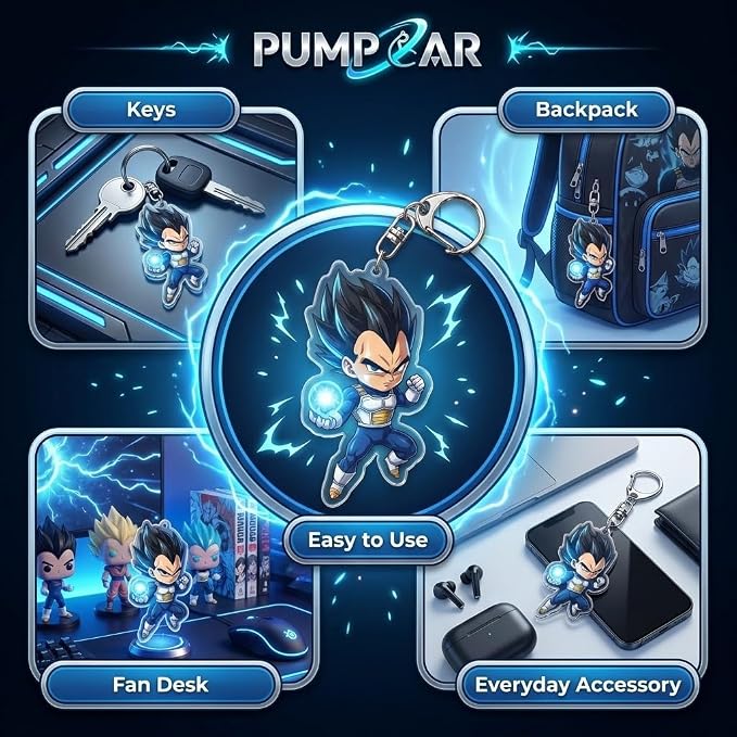 PumpCar Acrylic Keychain Double-Sided Charm Key Ring with Metal Clip Backpack Charm Bag and Car Key Accessory Collectible