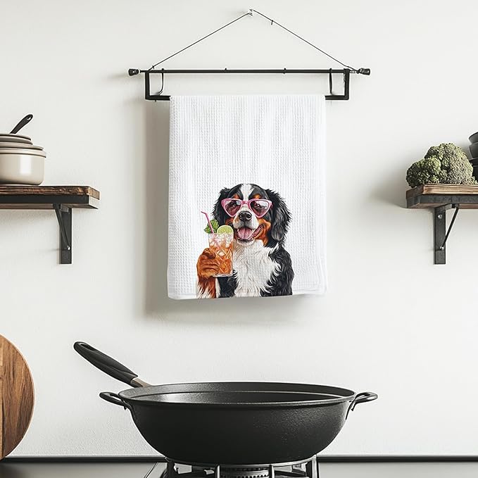 Cabana Bro Bernese Mountain Dog Gifts Kitchen Towels, Bernese Mountain Dog Gifts for Women Decorative Hand Towels for Bathroom, Funny Berner Cocktail Tequila Dish Tea Towels for Kitchen, 16x24 Inch