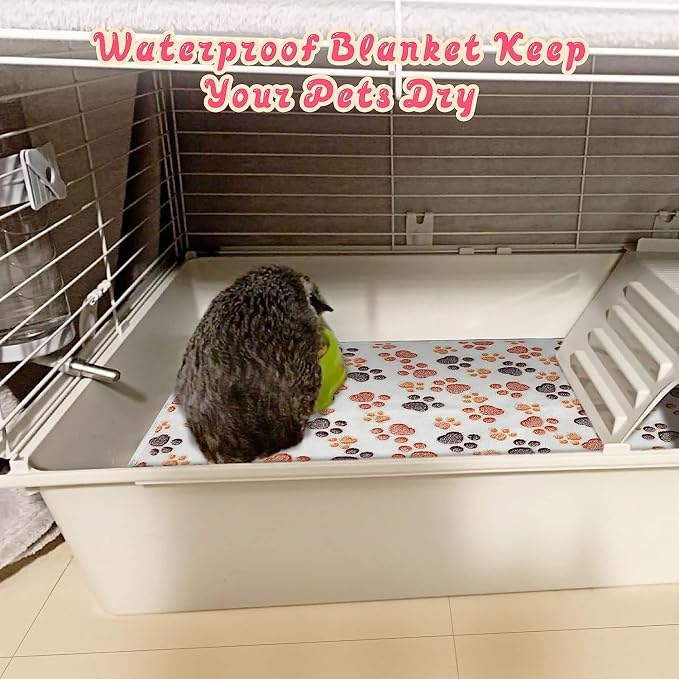 YUEPET 3 Pack Waterproof Guinea Pig Blankets, Fleece Cage Liners, SM | Fleece Bedding for Guinea Pigs, Waterproof Backing, Machine Washable, Soft Fleece Surface, 30 x 16 in