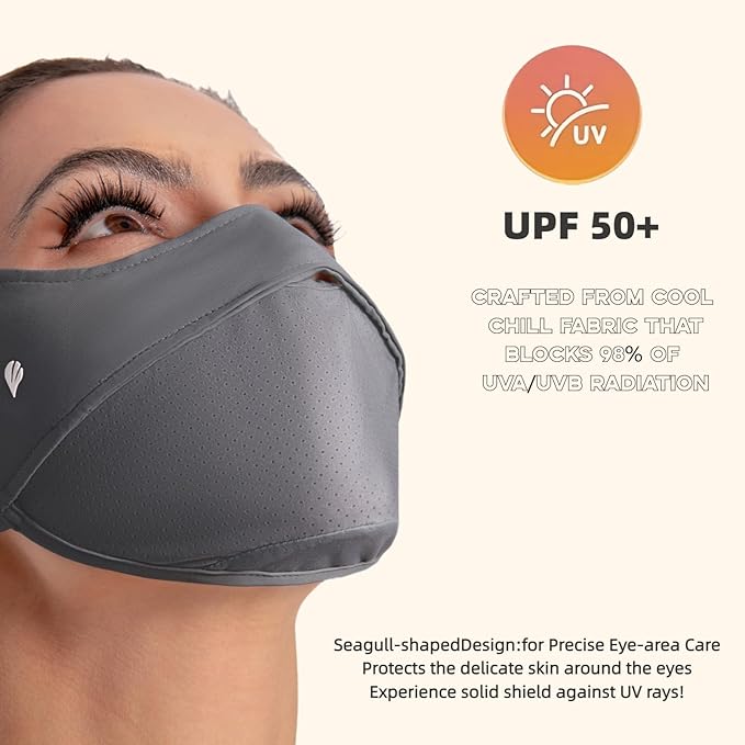 UPF 50+ UV Sun Protection Face Cover/Neck Balaclava Reusable Face Mask Dustproof Cooling Breathable