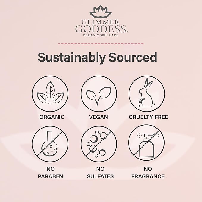 Glimmer Goddess Organic Whipped Body Butter for Women - Moisturizer Cream with Shea & Cocoa Butter, Almonds & Coconut Oil - Lavender, 8oz