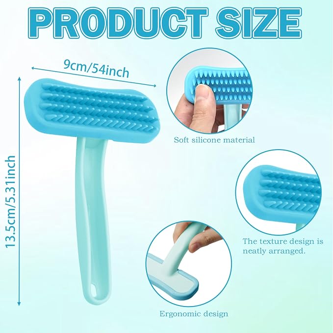 1Pcs Rabbit Bunny Soft Brush, Practical Brush for Rabbits Grooming, Soft Silicone Small Animal Massage Comb, Bunny Grooming Kit Supplies Suitable for Cats Puppies & Other Pets(Blue)