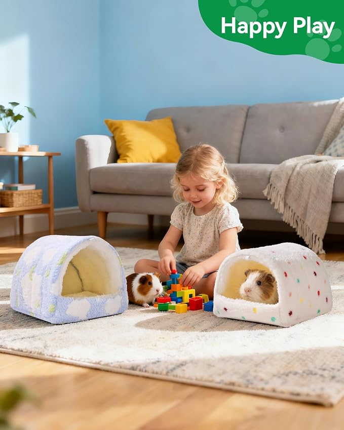 Hamster Hideout Hamster House,Washable Guinea Pig Cage Small Animal Cage Accessories for Mouse Chinchillas Hamsters Hedgehogs Ferrets Bearded Dragons and Rats