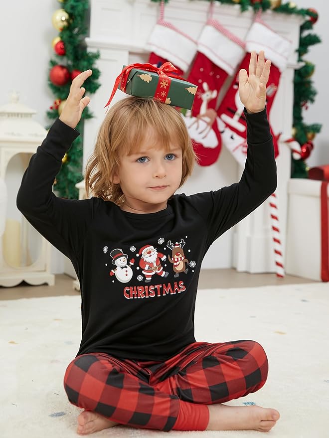 YIJIU Christmas Pajamas Cute Deer Print Long Sleeve Totem PJS Set