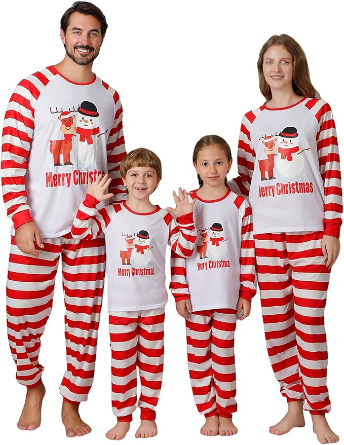 Matching Family Christmas Pajamas Sets, Holiday PJs with Top and Pants, Cute 2 Piece Sleepwear for Couples/Women/Men