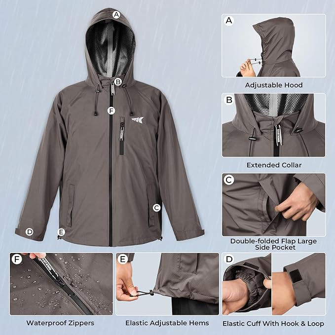 KastKing HydroSense Essential Waterproof Rain Suit for Men and Women, Lightweight, Durable Outdoor Gear for Fishing, Hiking