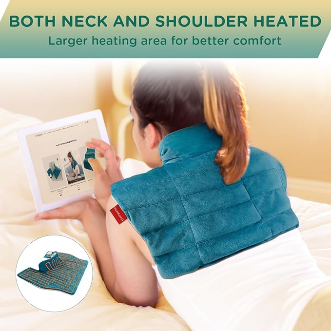 Comfytemp Heating Pad for Neck and Shoulders and Back, FSA Eligible Items Only List, HSA Approve 2.6lb Weighted Electric Neck Heat Pad, Large Heated Wrap with 9 Heat Settings & 11 Timer for Women Mom