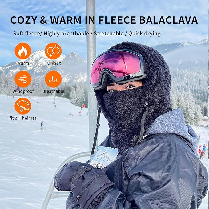 Shy Velvet Balaclava Wind-Resistant Winter Face Mask,Fleece Ski Mask for Men and Women,Warm Face Cover Hat Cap Scarf