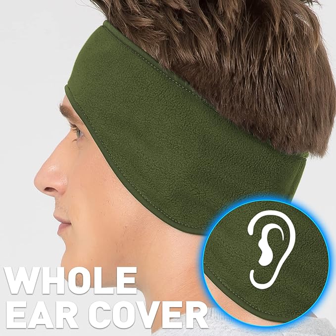 JOEYOUNG Fleece Ear Warmers for Men Women Kids - Winter Headband Ear Muffs Ear Covers for Cold Weather Running Cycling Ski