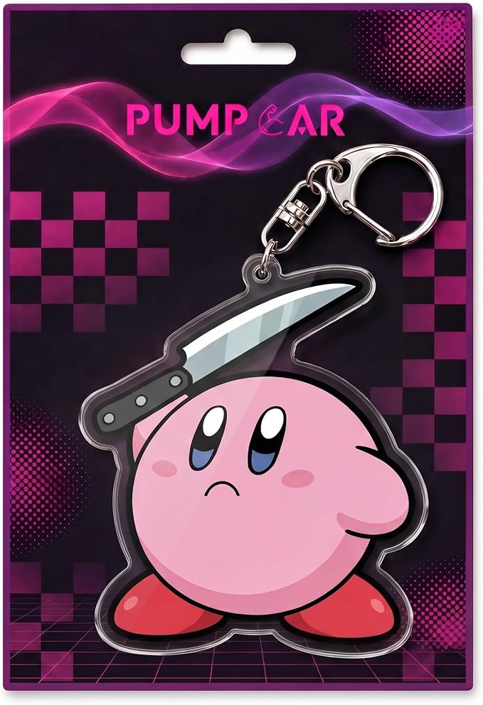 PumpCar Acrylic Keychain Double-Sided Charm Key Ring with Metal Clip Backpack Charm Bag and Car Key Accessory Collectible