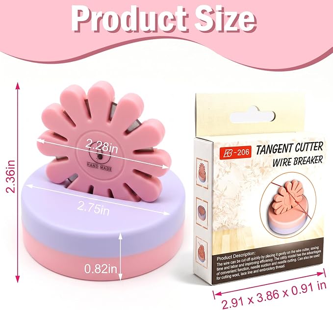Sizobi Pink Magnetic Pin Holder with Thread Cutter, Blade Saver | Double-Sided Magnetic, 12 Cutting Point, Concealed Blade, Vertical Placement, Multi-functional Storage, Flower-shaped Design