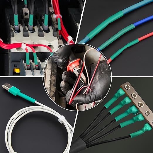 ASHINER Green Heat Shrink Tubing Kit - 580Pcs EVA Material in 11 Sizes - Ideal for Electrical Insulation, Repairs, and Wire Connectors with User-Friendly Design and Storage Case