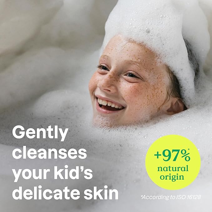 ATTITUDE Bubble Wash for Kids, EWG Verified Bubble Bath, Hair Shampoo and Body Soap, Dermatologically Tested, Plant- and Mineral-Based, Vegan, Mango, 16 Fl Oz (Pack of 6)