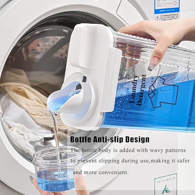 2 Pack Laundry Detergent Dispenser for Organization & Storage, 1500ml Liquid Dispenser with 4 Removable Labels, BPA & Pet Free, Clear