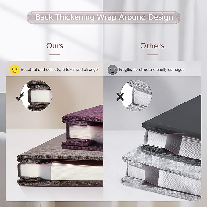 Popotop Large Photo Album Self Adhesive 4x6 5x7 8x10 Scrapbook Album DIY Picture Book,Gifts for Mom,Family Baby and Wedding,with Metal Pen and Plastic Board