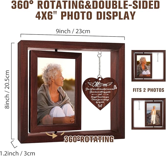 Vetbuosa Memorial Gifts for Loss of Mom Picture Frame,Sympathy Gifts for Loss of Mom,Bereavement Remembrance Funeral Condolence Gifts for Loss of Mother,Fits 4x6 In Photo