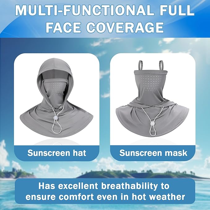 3 Pack Balaclava Sun UV Protection Hood Breathable Full Head Mask Face Cover for Men Women Motorcycle Cycling Fishing