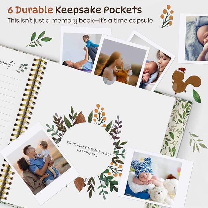 Baby Memory Book Keepsake for Boy and Girl Gifts Timeless First 5 Year Milestone Book to Record Every Event from Birth to Age 5 Gender Neutral Baby Journal Scrapbook Album