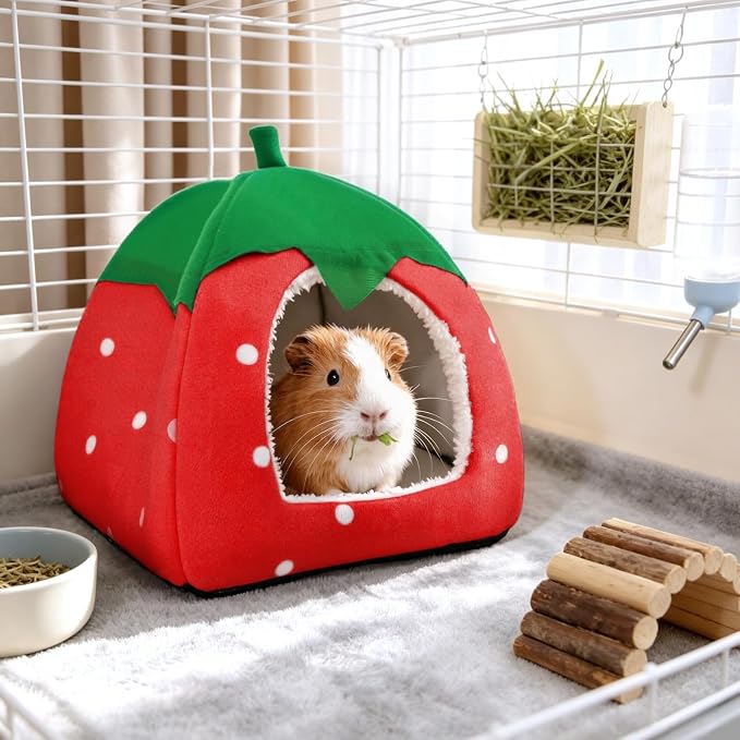 Guinea Pig Hideout Bed, Dwarf Rabbit House Cave | Cozy Hide-Out for Little Bunny Hedgehog Ferret Chinchilla & Other Small Animals, Cage Accessories