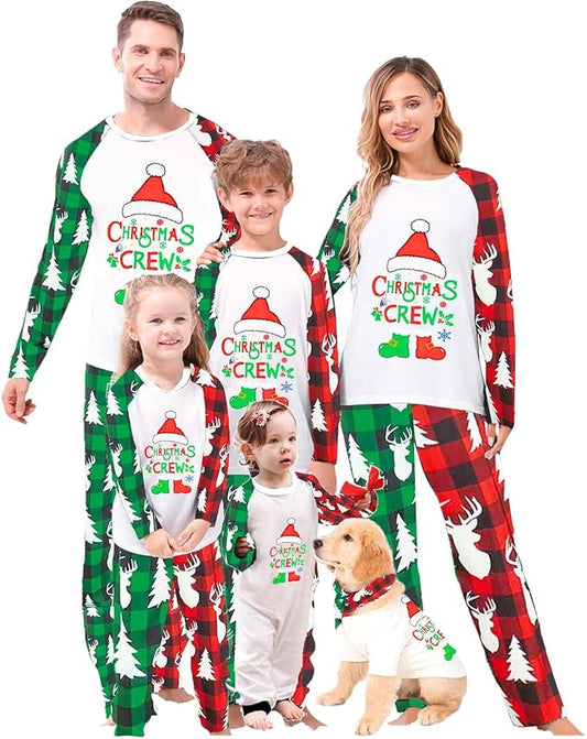 Christmas Family Pajamas Matching Sets, Matching Christmas Pjs For Family and Dog, Holidays Jammies Family Pjs Set