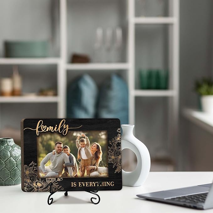 SIXEIGHT Family Definition Picture Frame Family Is Everything Wooden Photo Frame Natural Wood Picture Frame for Families Dad Mom Grandparents Father from son Desk Decor 4x6 Photo Frame-A19