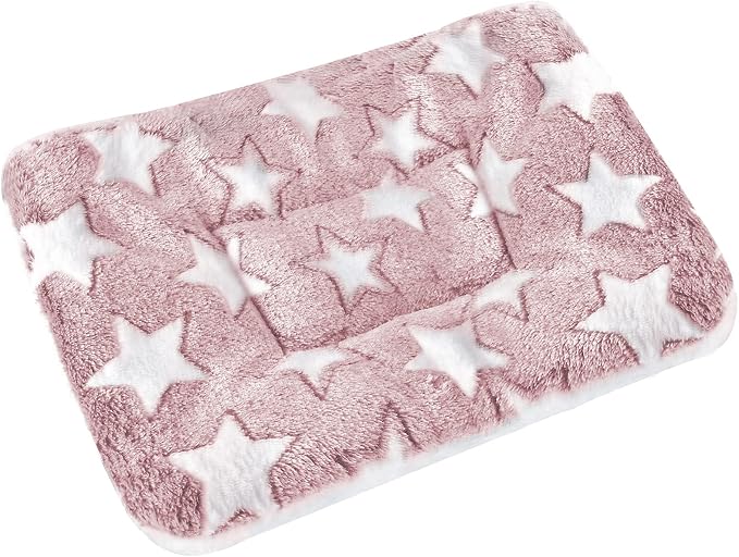Small Animal Bed Mat, Soft & Warm, Suitable for Guinea Pig, Hamster, Rabbit, Rat and Bearded Dragon (X-Large(13.3''x9.4''), Star Red)