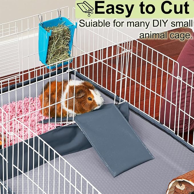 Waterproof Guinea Pig Bedding Rabbit Cage Liner, 18x79 1PCS Grey | Cut To Fit Cage,Rabbit Bedding,Hamster Cage Accessories For Rabbits, Hamsters, Gerbils, and Chinchillas, Easy to Clean