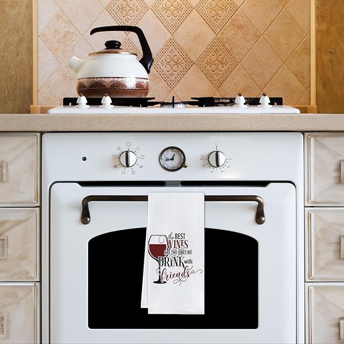 Wine Kitchen Towels,Wine Hand Towels,Wine Dish Towels,Wine Lovers Gifts for Women, for Women,Wine Tea Towels for Kitchen Bathroom Decor 16 X 24