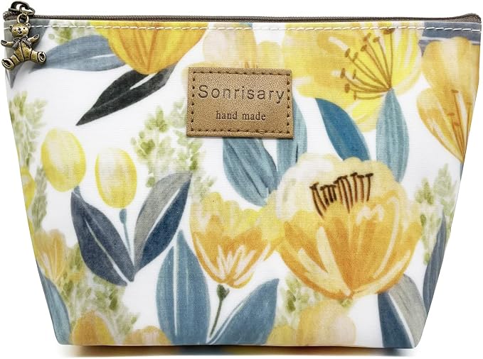 Hunger Yellow Tulip Print Make-Up Cosmetic Bag Carry Case (P11417013)