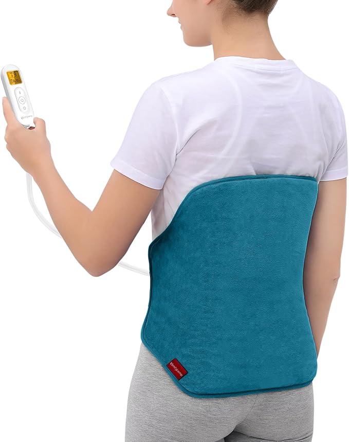 Heating Pad for Back, Comfytemp Birthday Gifts for Women Men Dad Mom, Large Electric Lower Back Heating Pad, FSA Eligible HSA Heat Pad for Period, Lumbar, Abdomen, XL Heated Belt — 11 Auto-Off，Blue