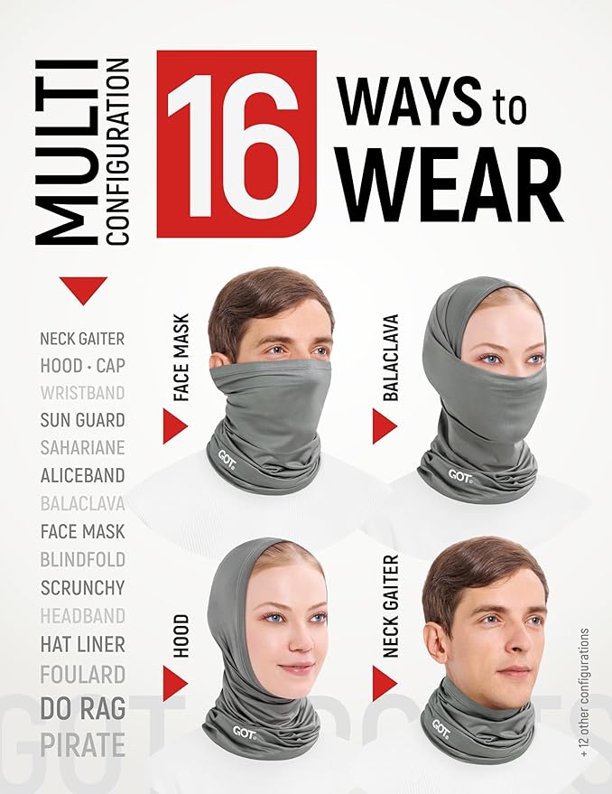 GOT Sports UPF 50+ Fishing Neck Gaiter - UV Face Mask Sun Protection for Men & Women - Camo SPF Face Cover Gator