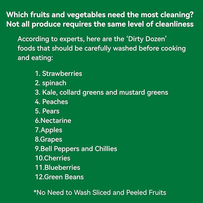 YUCO Fruit and Vegetable Wash Sheets, Easy & Quick Effective Removes Wax,Oil,Dirt,Harmful Chemical Residues from Organic Produce, Allowing Fresh Longer, For Spray Wash and Soak wash, 30 Sheets