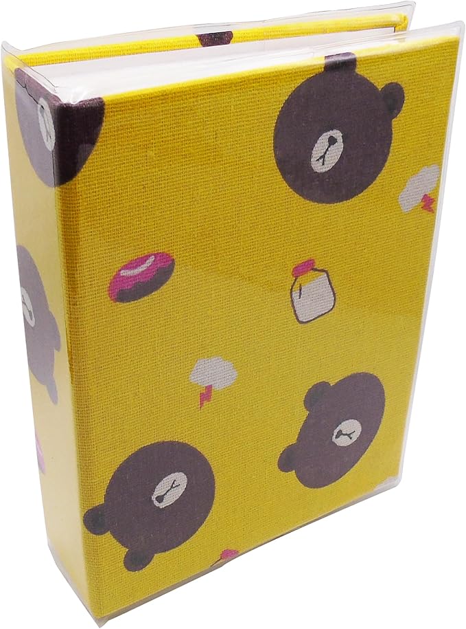 Small Photo Album for Kids, 100 Pockets 4x6 Bookshelf Baby Picture Album, Slip-in Linen Cover Photo Book for Family(Bear)