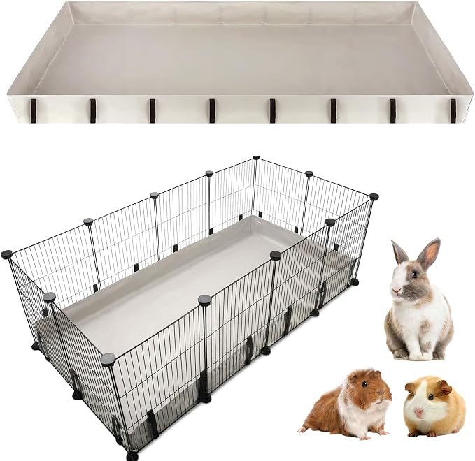Guinea Pig Cage Liner, 42"x28" Bottom Tarp for 2x3 C&C | Washable 600D Oxford Fabric, Waterproof Base, 4" Raised Sides, Heavy Duty Playpen Mat for Rabbits, Small Animals