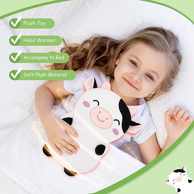 Cow Microwavable Heating Pad for Cramps & Period Pain Relief,Cute Animal Microwave Heating Pad for Kids Women with Lavender Scented,Heated Pad for Neck Knee Pain,Warmer Pad for Birthday Mother's Day
