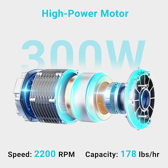 300W 178 lbs/hr ETL-Listed Dual Blade Electric Ice Shaver Machine with Ice Pick, Ice Crusher for Home Use and Commercial, Shaved Ice Machine, Ice Grinder, Blue