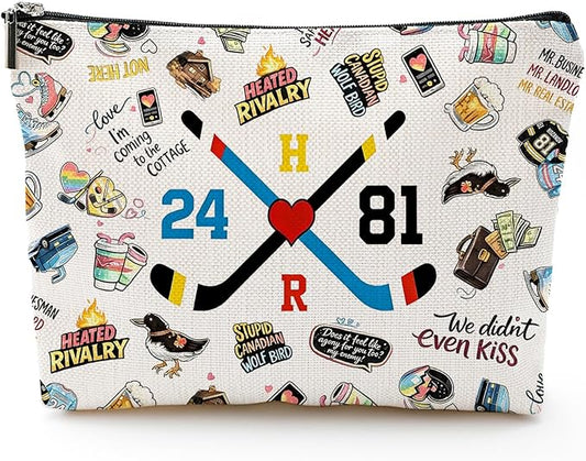 Heated Rivalry Makeup Bag for Women, Heated Rivalry Merch Cosmetic Bag Gifts for Her, Daughter Mom, Nurse, Graduation or Birthday