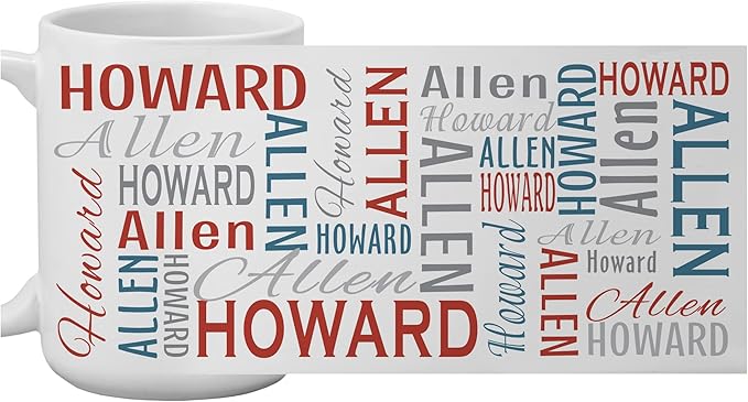 Let's Make Memories Personalized Your Name Signature Mug - Custom 15oz Coffee Mug - Stocking Stuffer - For Christmas -Red/Blue