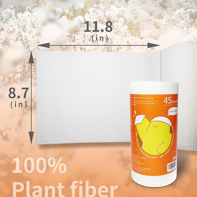 NNX Reusable Paper Towels 45 Count – Washable Quick Dry Plant-Based Fiber Kitchen Cleaning Cloths, OEKO-TEX Certified for Safety, Heavy Duty Multi-Purpose Rags