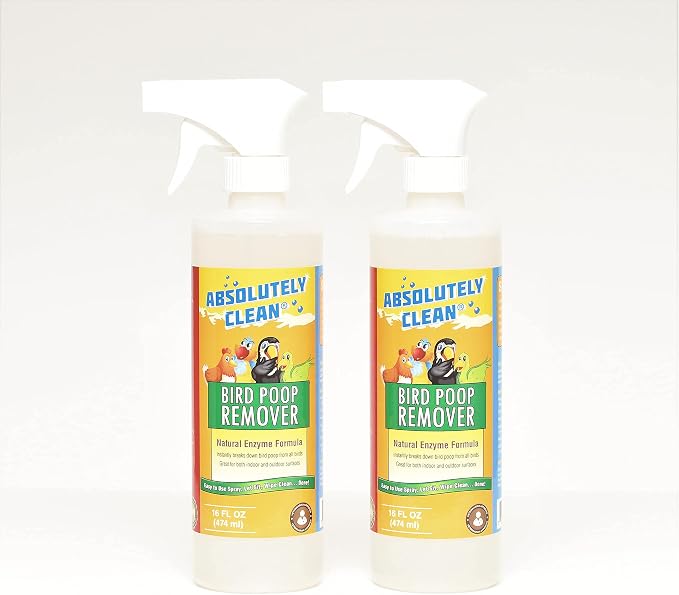 Absolutely Clean Amazing Bird Poop Remover - Just Spray/Wipe - Safely & Easily Removes Bird Messes - Use Indoor/Outdoor - Made in The USA