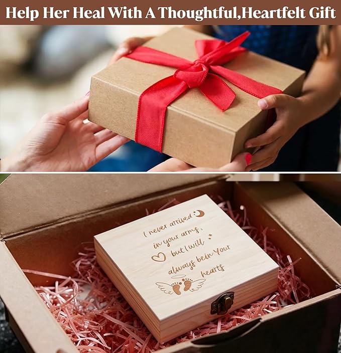 Miscarriage Memorial Box - Baby Keepsake Box for Mothers Parents, Pregnancy/Infant Loss Angel Baby Memory Loss of Baby Sympathy Gift Bereavement