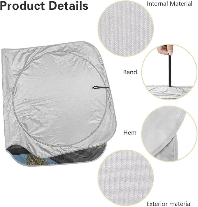 Cute Pug Car Windshield Sun Shade Easy Installation Foldable Funny Front Windshield Sun Visor Protector Universal Auto Sun Shade Easy Storage Automotive Interior Cover